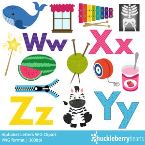 Alphabet Clipart, ABC Clipart, School Clipart, Alphabet Letters, Printable, Commercial Use