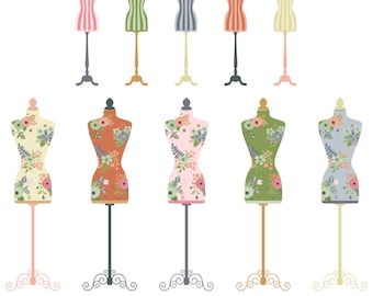Mannequin Clipart, Dress Forms, Dress Forms, Dressmaker, Printable, Commercial Use