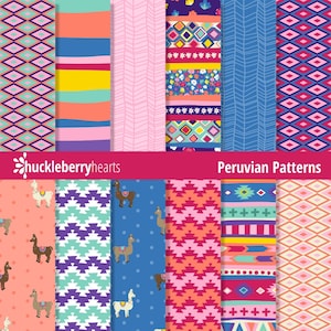 Peruvian Patterns, Llama Patterns, Llama Paper, Seamless Patterns, Commercial Use, Printable