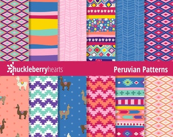 Peruvian Patterns, Llama Patterns, Llama Paper, Seamless Patterns, Commercial Use, Printable