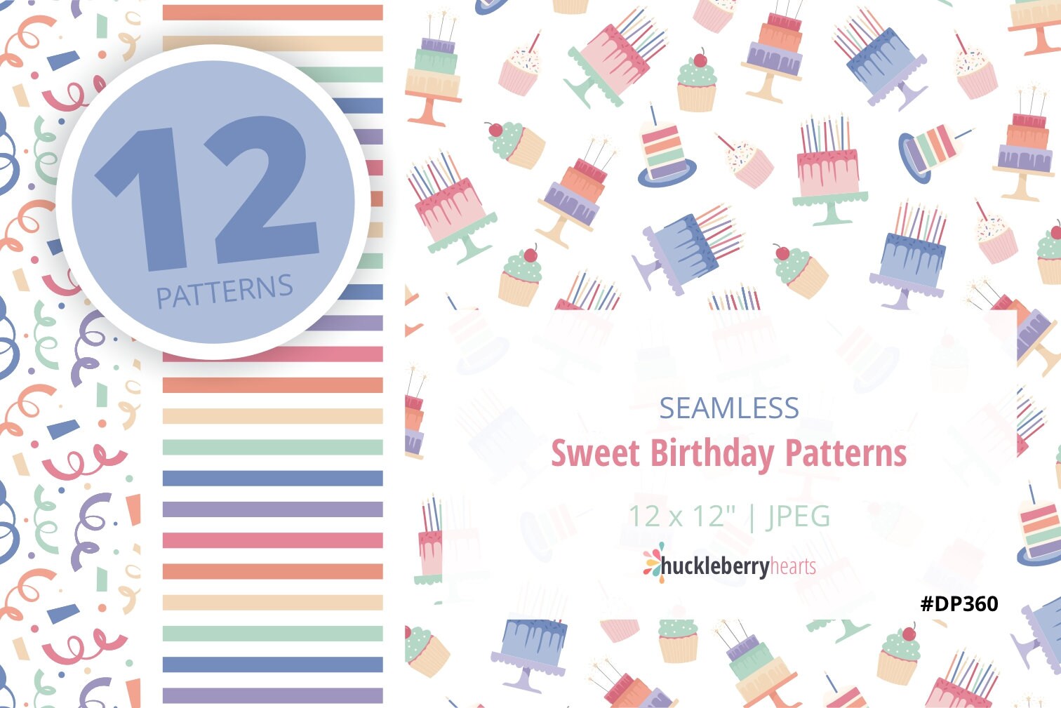 Cute Birthday Patterns, Seamless Birthday Patterns, Birthday Digital ...