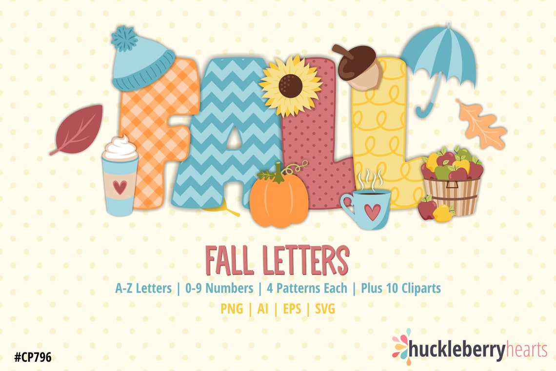 Fall Letters Clipart, Alphabet SVG Bundle, Autumn Sublimation, Doodle ...