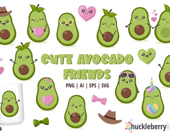 Avocado Clipart, Avocado SVG, Cute Avocado, Printable, SVG, Commercial Use, #CP734