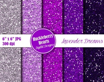 Digital Glitter Paper, Purple and Lavender Glitter Paper, Glitter Paper, Glitter Texture