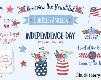 Fourth of July Clipart, Independence Day Clipart, Fourth of July svg, Independence Day svg, Printable, Commercial Use, #CP782