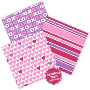 Valentines Day Patterns, Seamless Heart Patterns, Valentine Digital ...