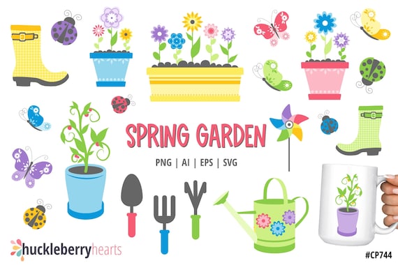 Spring svg, Garden svg, Garden Clipart, Spring Clipart, SVG, Printable, Commercial Use, #CP744