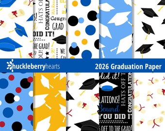 2026 Graduation Seamless Patterns, Digital Paper (Digital Download)