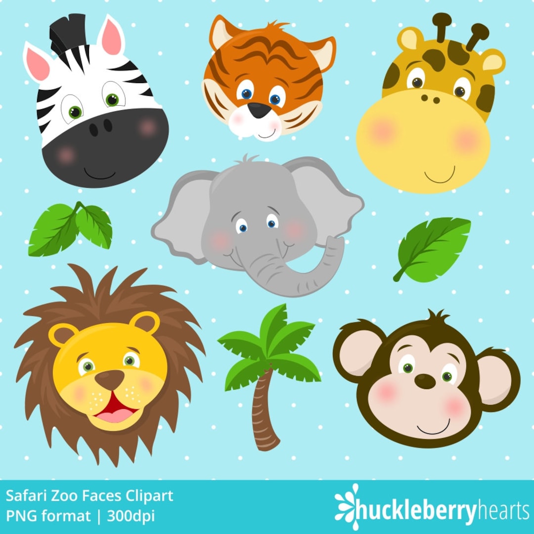 Safari Zoo Animals Clipart, Zoo Animals, Zoo Clipart, Elephant, Lion