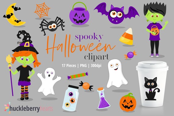 halloween clipart cute halloween clipart halloween kids etsy