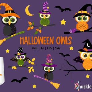 Halloween Clipart, Halloween Owls, Owl Clipart, Fall, Printable, Commercial Use image 10