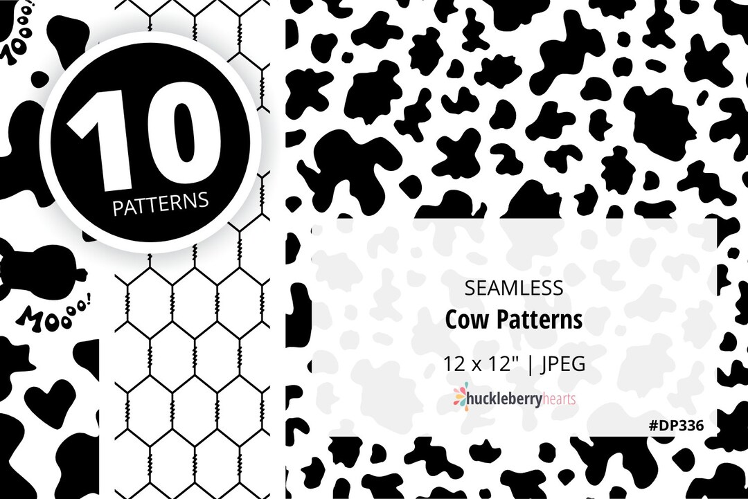Cow Print Patterns, Seamless Cow Print, Cow Digital Paper, Printable ...