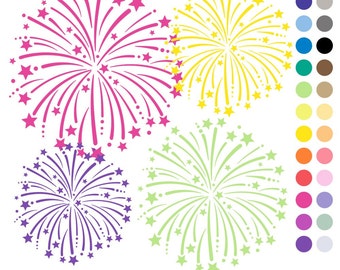 Fireworks Clip Art, Digital Fireworks, Fireworks Clipart