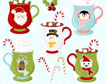Christmas Mugs Clipart PNG | Holiday SVG Set (Commercial Use)