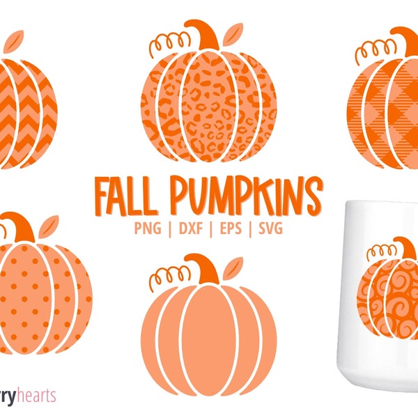 Pumpkin SVG, Fall Pumpkins Clipart, Thanksgiving SVG, Printable, Small Commercial Use