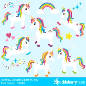 Rainbow Unicorn Clipart, Magical Unicorn SVG, Cute Kids Illustrations PNG, Commercial Use image 4