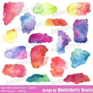 Watercolor Clipart, Watercolor Splashes Clipart, Watercolor Background PNG, Paint Splatter Clipart, Watercolor Texture, Commercial Use image 2