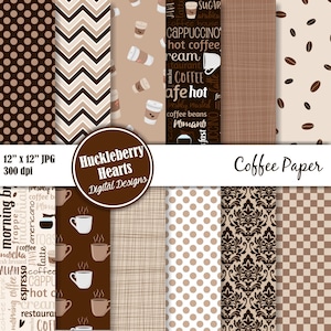 Papel de café, papel digital de café, papel para álbumes de recortes de café, imprimible, uso comercial