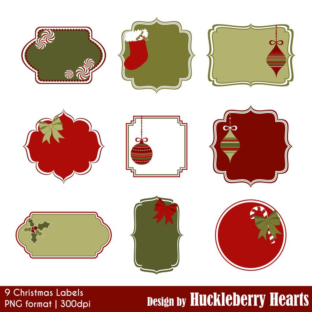 Christmas Labels Christmas Clipart Christmas Clip Art - Etsy