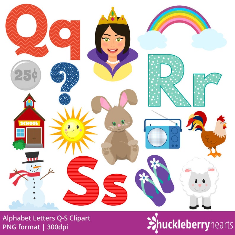 Clipart de alfabeto, clipart ABC, clipart escolar, letras do alfabeto, para impressão, uso comercial imagem 1