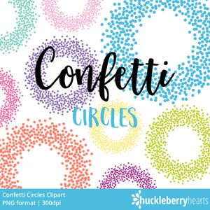 Confetti Clipart, Confetti Circles, Digital Confetti, Confetti Clip Art, Printable, Commercial Use