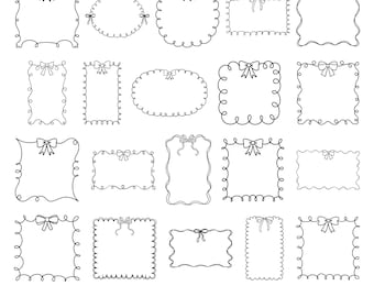 Whimsical Doodle Frames PNG | Doodle Frame SVG | Commercial Use