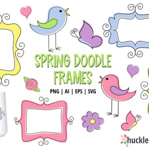 Springtime Frame Svg Frame Clipart, Spring SVG, Spring Frames, SVG, Printable, Commercial ...