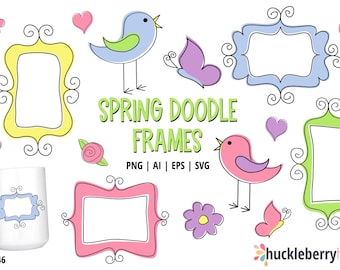Frame Clipart, Spring SVG, Spring Frames, SVG, Printable, Commercial Use, #CP746