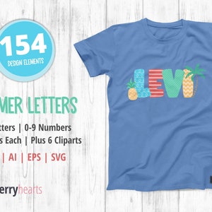 Summer Letters Clipart, Alphabet Letters svg, Summer Letters Sublimation, SVG, Printable, Small Commercial Use, CP776 image 4