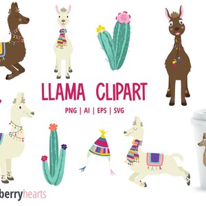 Llama Clipart, Llama SVG, Llama Clip Art, Llamas, Alpaca, Digital Llamas, Printable, SVG, Commercial Use, #CP573