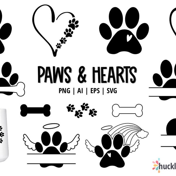 Paw Clipart | Paw SVG Bundle | Dog Paws PNG | Printable | Small Commercial Use