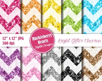 Glitter Chevron, Glitter Chevron Paper, Digital Glitter Paper, Digital Glitter, Bright Glitter Chevron