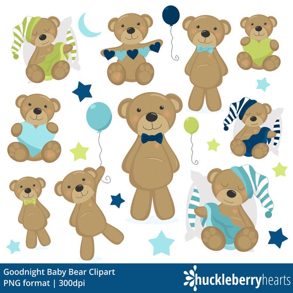 Teddybar Clipart Bar Clipart Baby Junge Blau Druckbare Etsy