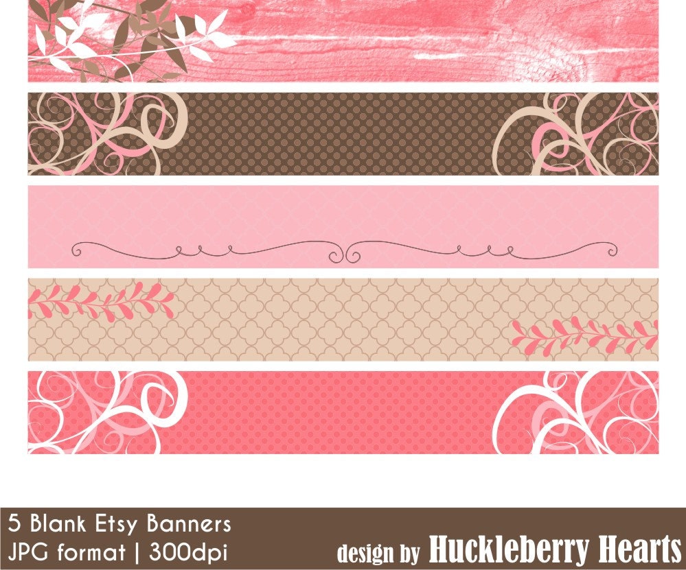 Blank Etsy Shop Banners Pink Etsy Banners Etsy Banner Pink Etsy