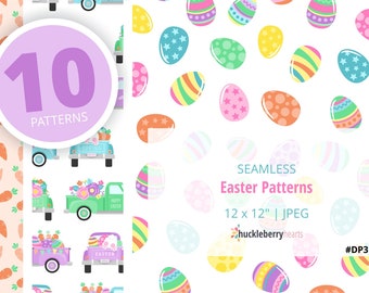 Seamless Easter Pattern, Easter Digital Scrapbook Paper, Printable, Small Commercial Use, #DP320