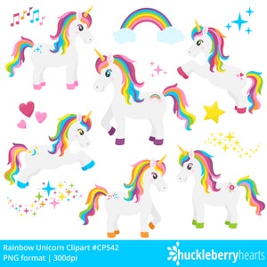 Rainbow Unicorn Clipart, Magical Unicorn SVG, Cute Kids Illustrations PNG, Commercial Use image 5