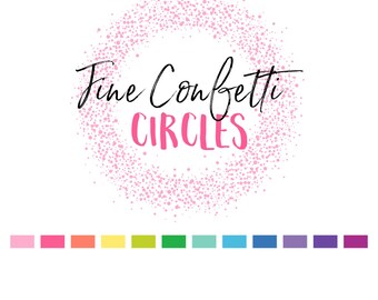 Colorful Confetti Circle Clipart, Commercial Use (PNG)