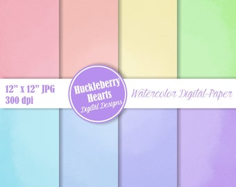 Digitales Aquarellpapier, Aquarelltexturen, Aquarell-Hintergründe, bedruckbar, kommerzielle Nutzung
