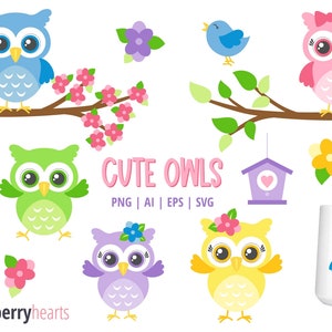 Owl Clipart, Owl svg, Cute Owls, Printable, SVG, Commercial Use, #CP754