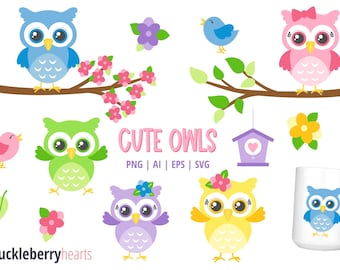 Owl Clipart, Owl svg, Cute Owls, Printable, SVG, Commercial Use, #CP754