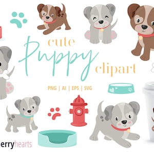 Puppy Clipart, Puppy SVG, Dog Clipart, Dog SVG, Cute Puppies, Printable, SVG, Commercial Use, #CP593