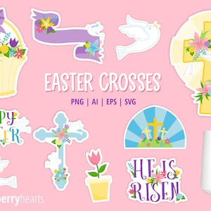 Easter Clipart, Easter Crosses, Easter Svg, Crosses Clipart, Crosses