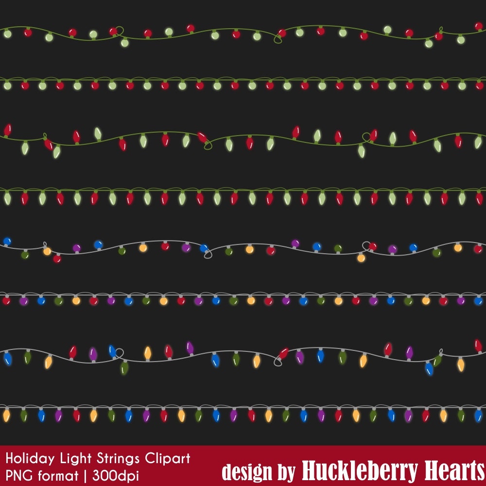 Christmas Lights Clipart String Lights Clipart Christmas Etsy