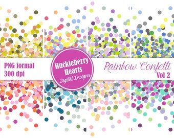 Digital Confetti, Confetti Border, Confetti Clipart, Confetti Invitation, Party Confetti
