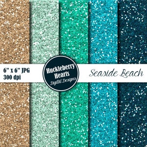 Digital Glitter Paper, Blue and Teal Glitter Paper, Glitter Paper, Glitter Texture