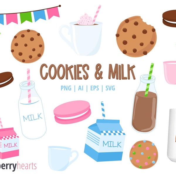 Cookie Clipart, Cookie svg, Cookies and Milk, SVG, Printable, Commercial Use, #CP760