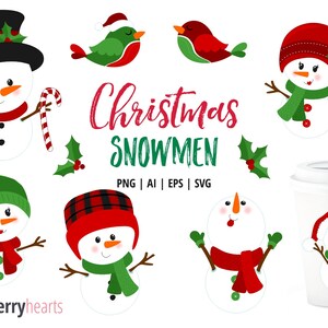 Snowmen Clipart, Snowman Clipart, Snowman SVG, Christmas SVG, Christmas Clipart, Printable, SVG, Commercial Use, #CP557