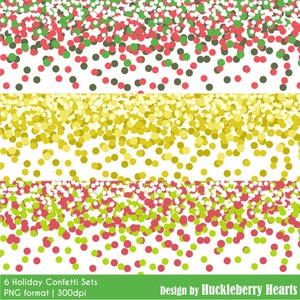 Holiday Confetti Clipart, Digital Confetti, Christmas Confetti, Confetti Paper