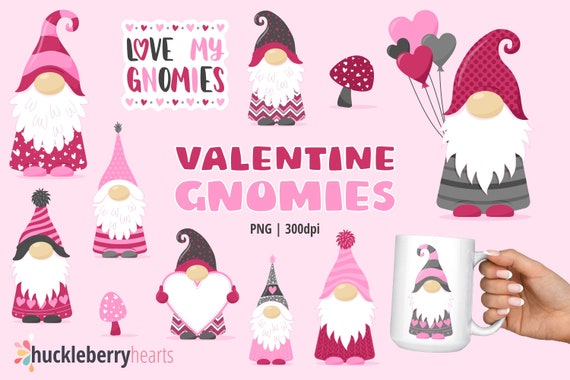 Download Gnome Clipart Valentine S Day Gnomes Valentines Day Etsy