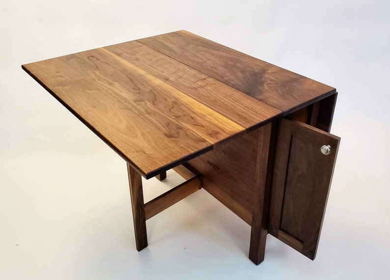 Walnut Drop Leaf Dining Table Etsy